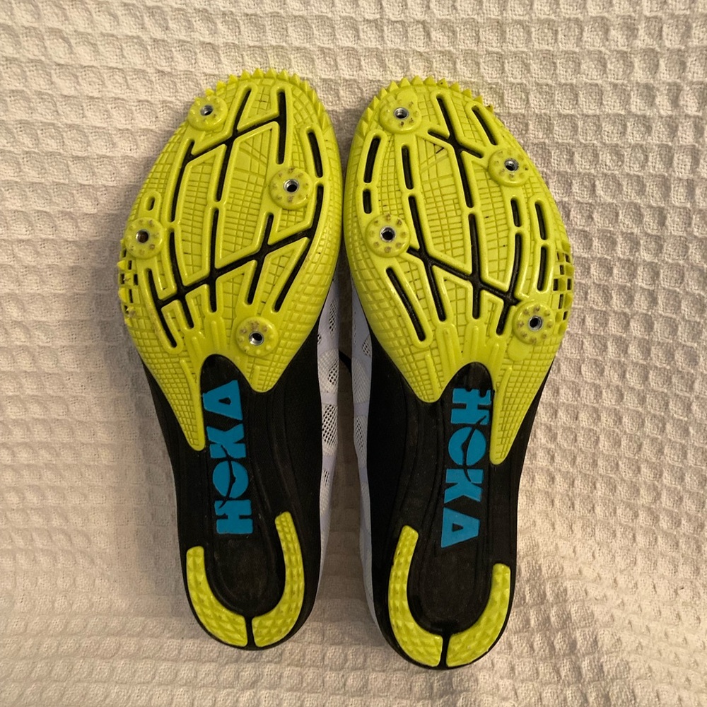 Mens Hoka One One Rocket White/Blue Running Track Spikes Size 11.5 - Picture 7 of 8
